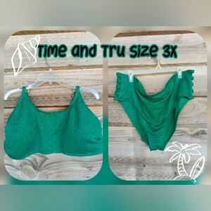Time And Tru Lattice Side Bikini Plus Size